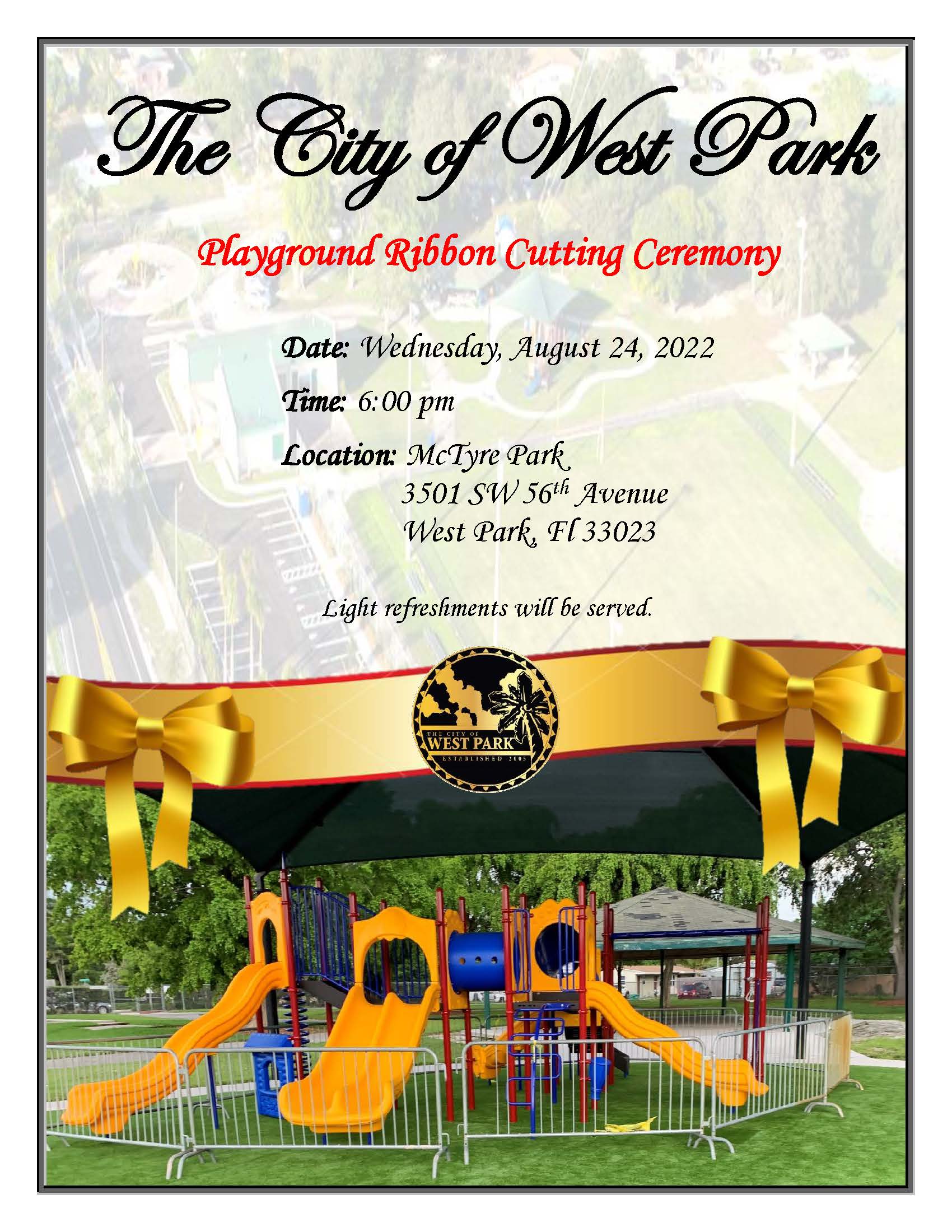 Ribbon Cutting Playground McTyre Park 2022